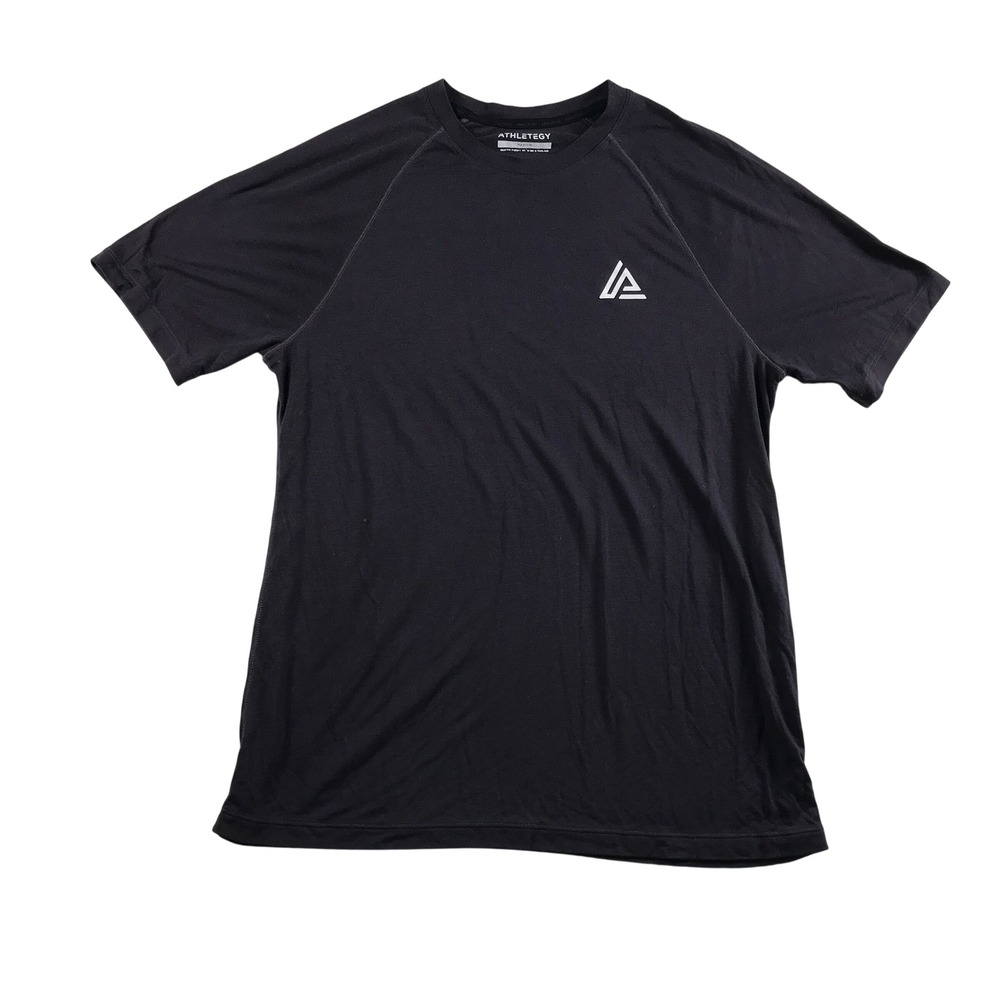 Athletegy Mens Performance T-Shirt Charcoal Gray Raglan Short Sleeve Size Medium